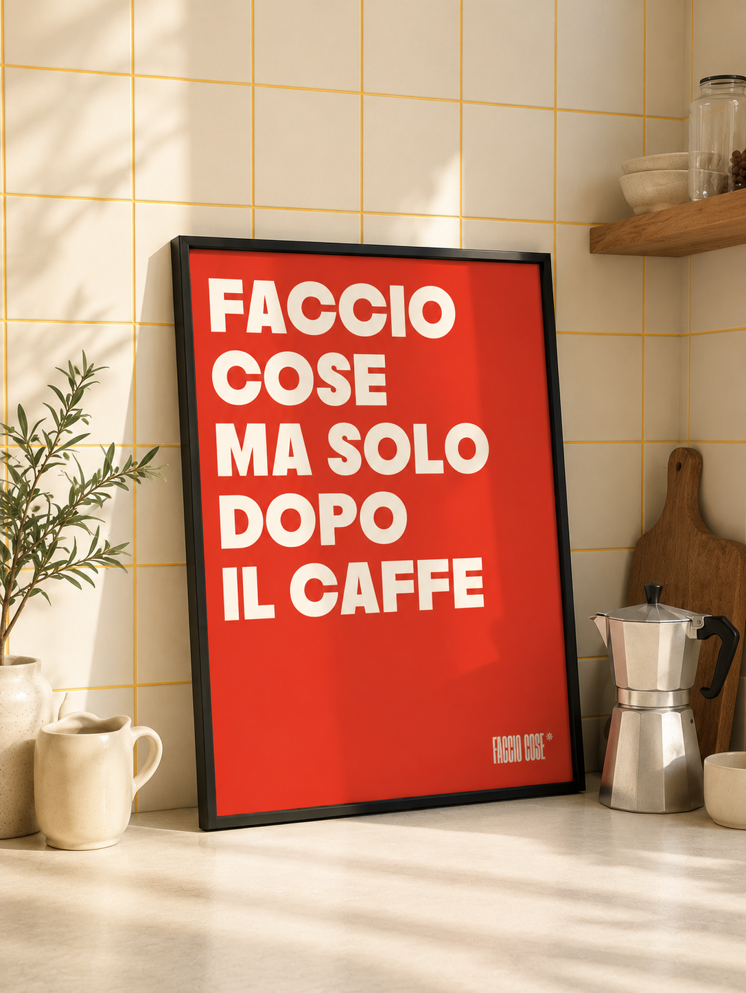Poster - Faccio Cose Ma Solo Dopo il Caffè